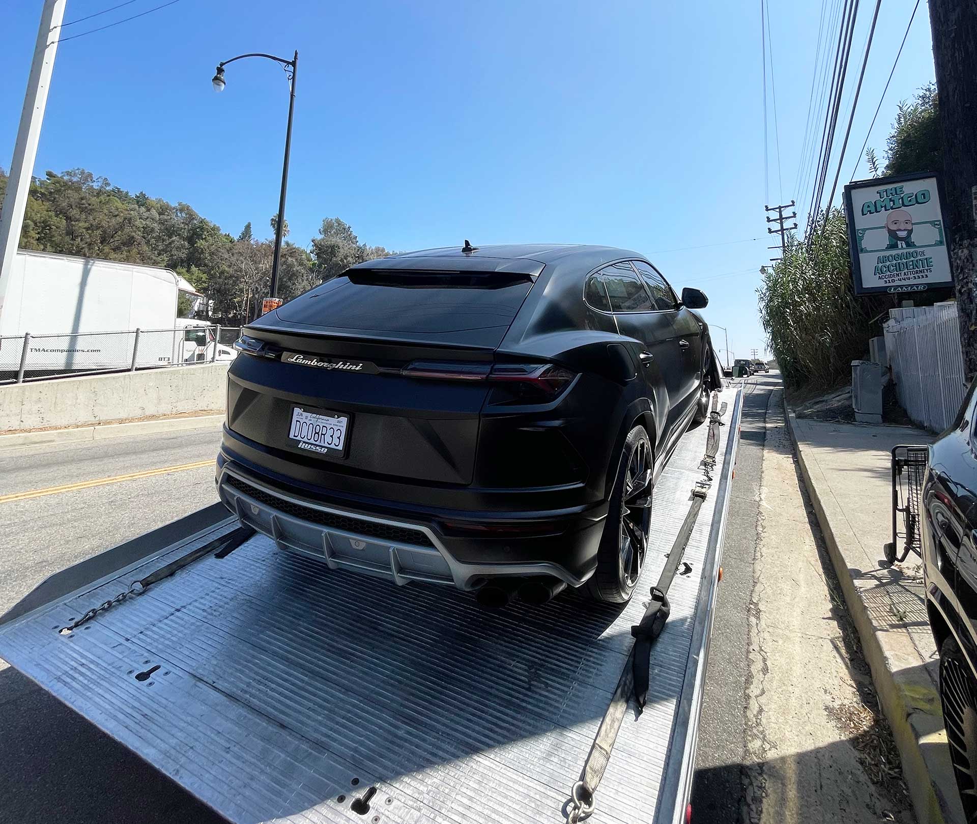 Towing a Lamborghini Urus by Flatbed