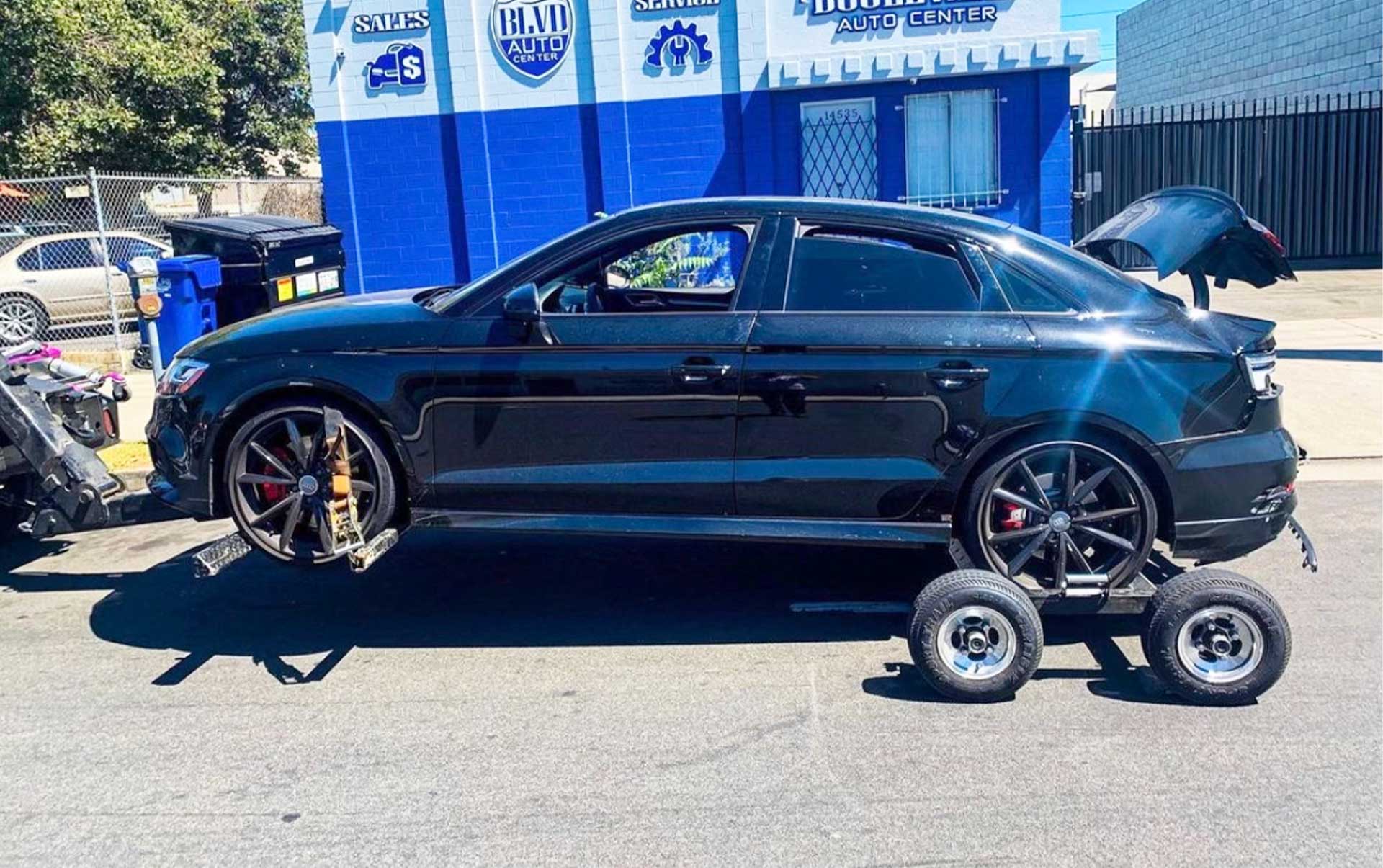 Wheel Lift Towing an Audi